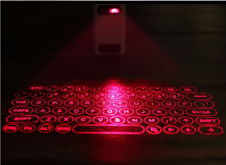 LEING FST Virtual Laser Keyboard projects a wireless keyboard with mouse function onto any flat surface for typing anywhere.