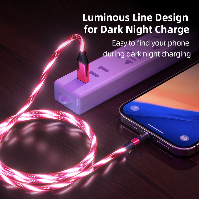 540° Luminous Magnetic Fast Charging Cable – 3A LED Luxury Edition