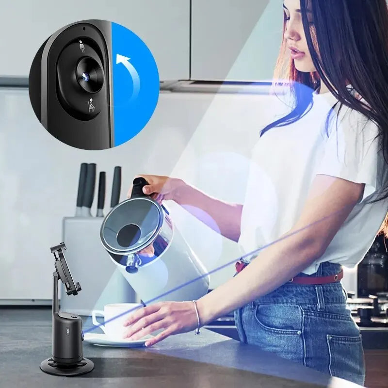 360° Auto Face Tracking Phone Gimbal – AI Smart Stabilizer for Vlog, Reels & Live Video