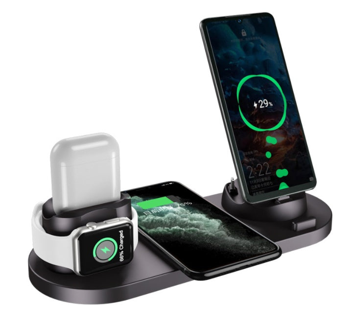 6-in-1 Super Fast Wireless Charging Station – Smart Dock for iPhone, Watch & AirPods