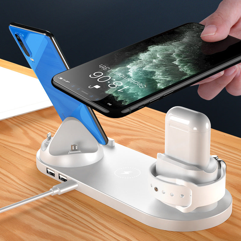 6-in-1 Super Fast Wireless Charging Station – Smart Dock for iPhone, Watch & AirPods